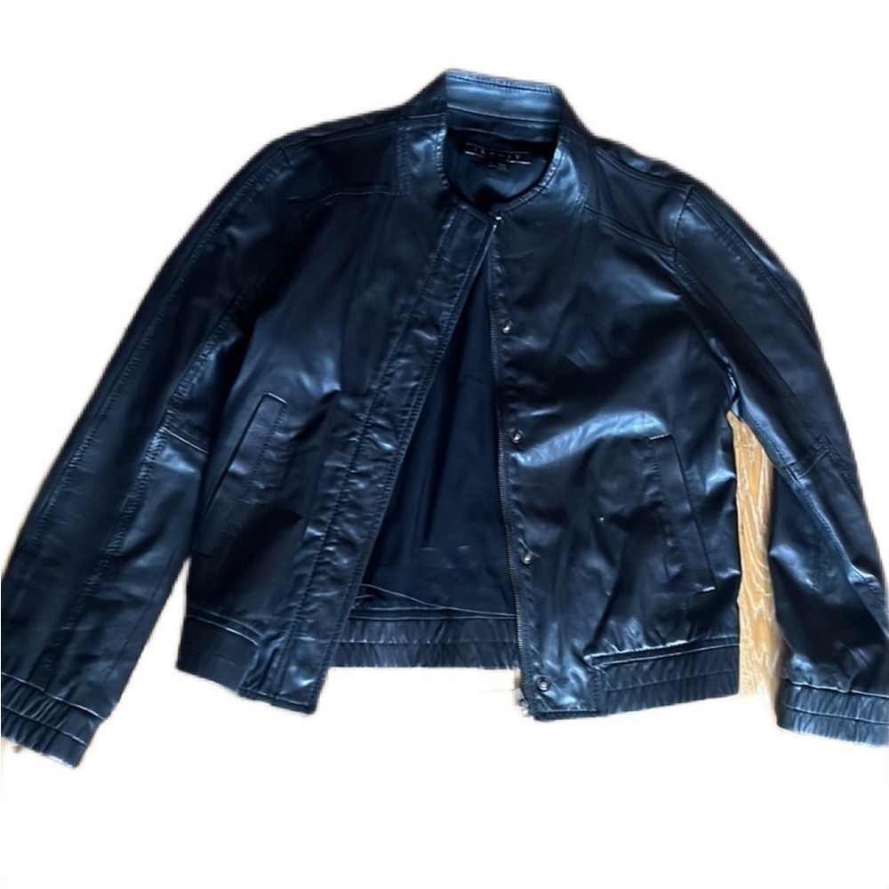 Theory genuine leather jacket petite cropped - Picture 1 of 11